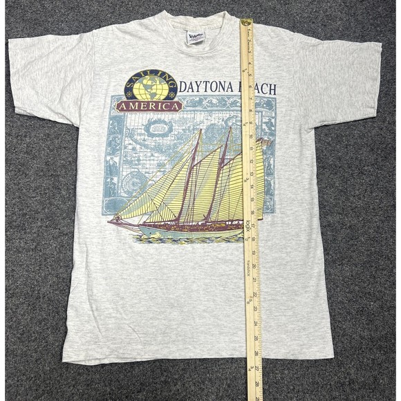 Vintage Daytona Beach Sail Boats Gray Single Stitch Graphic T-Shirt Size Medium - Picture 7 of 8